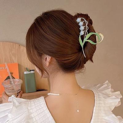 Gentle Temperament, Bell Orchid Style Hair Clip, Large Shark Hair Clip, Fixed Hairstyle Hair Accessory For Hair Styling Tools