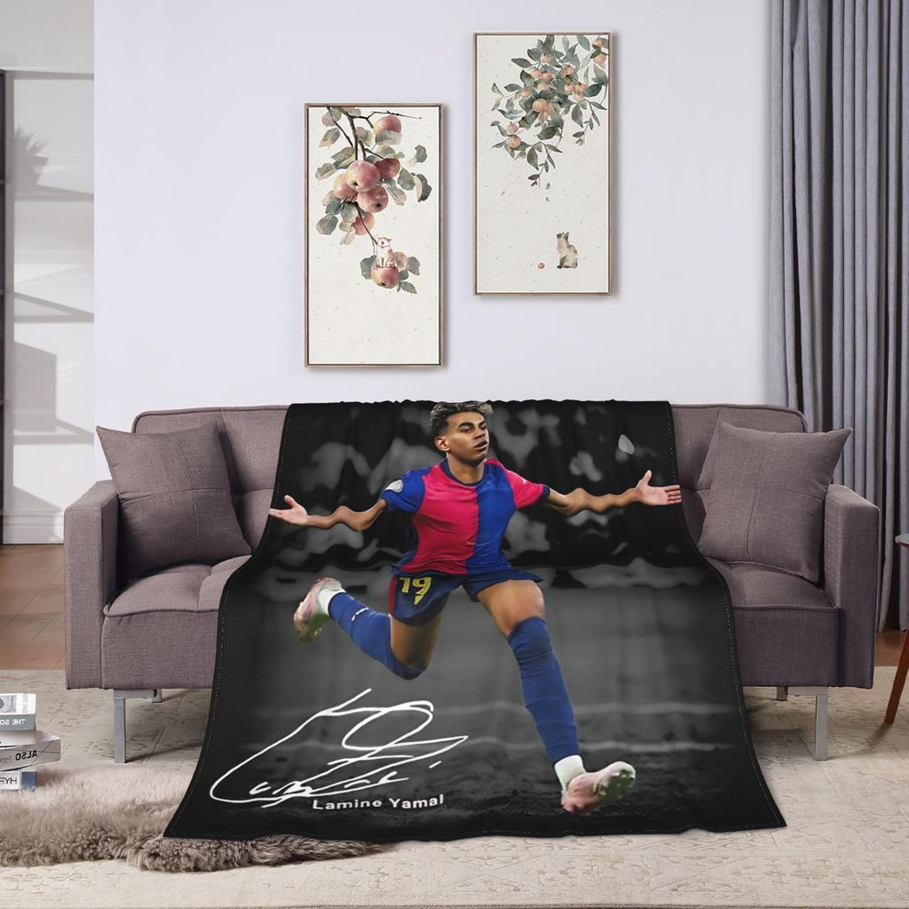 Lamine Y-Yamal Decken Camping Flanell Überwurfdecke Für Heimdeko Weiches Design Qualitäts Tagesdecke Geschenkidee