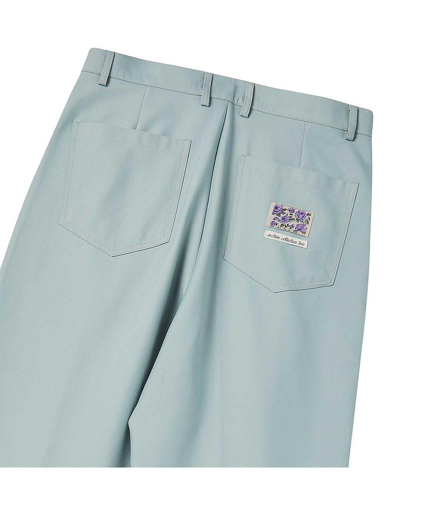 BEYOND CLOSET [Collection Line] Archive Double Face Fabric Stitch Detail Cotton Pants Sky Blue