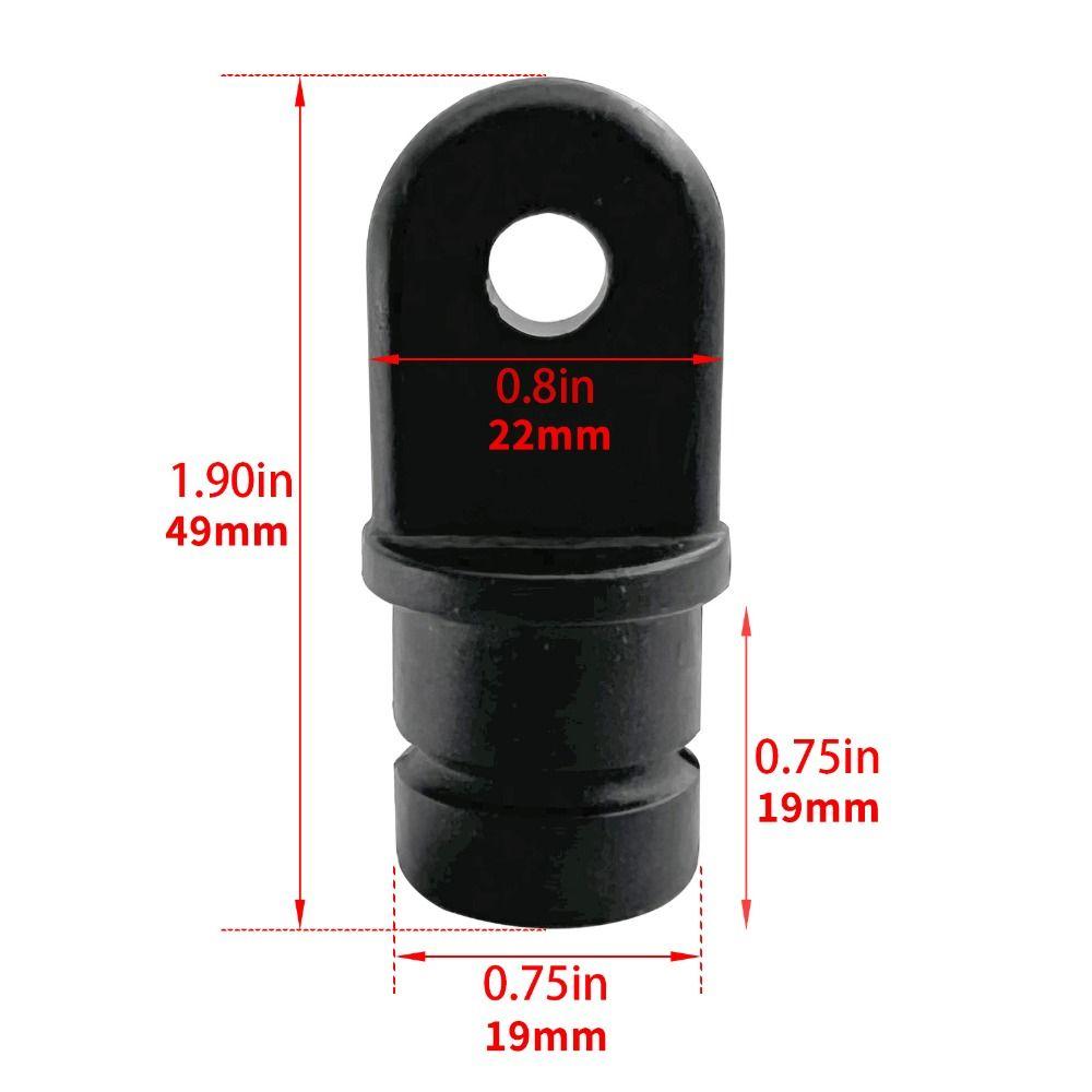 4Pcs Black Bimini Top Cover Cap Nylon Bimini Top Fitting 4 Pcs Round Inside Eye End Cap Yachts