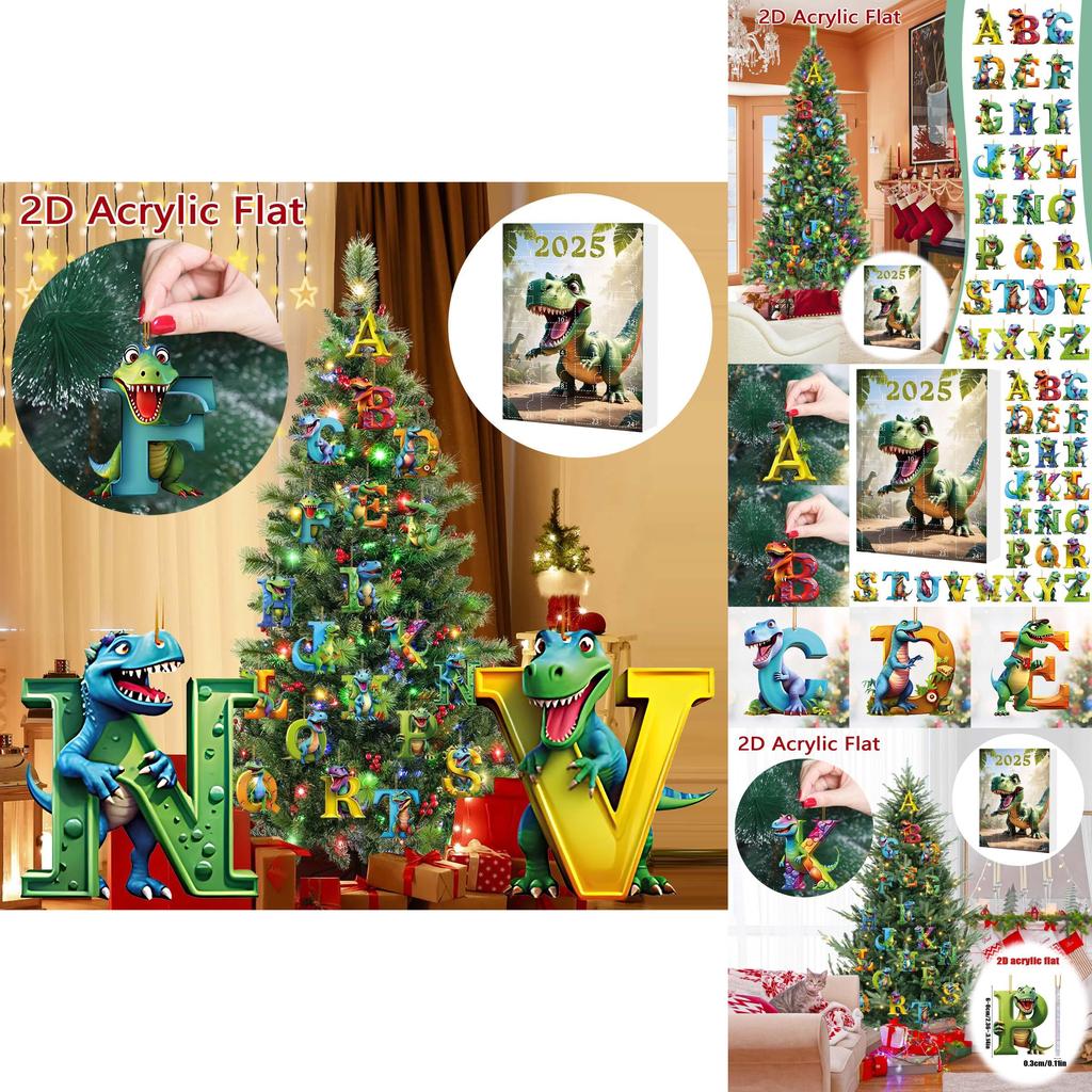 Dinosaur Christmas Countdown Calendar With Acrylic Dinosaur Figures For Holiday Gift