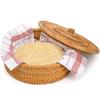 Plateau de service pour pain plat style rustique avec insert en tissu Peut contenir jusqu'à 15 portions de pain plat ou de gaufres