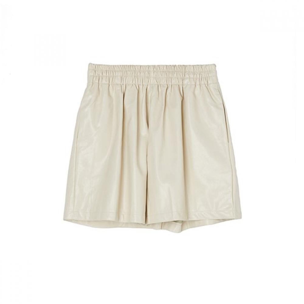 Lap Waistband Leather Short Pants An4lpa40