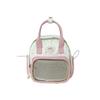 Grid Star Transparent Puppy Cartoon Girl Backpack For Student And Casual Wear