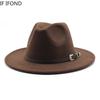 British Style Felt Jazz Fedora Hat 59-61CM Size Panama Trilby Hats For Women Men Gentleman Wedding Party Hat