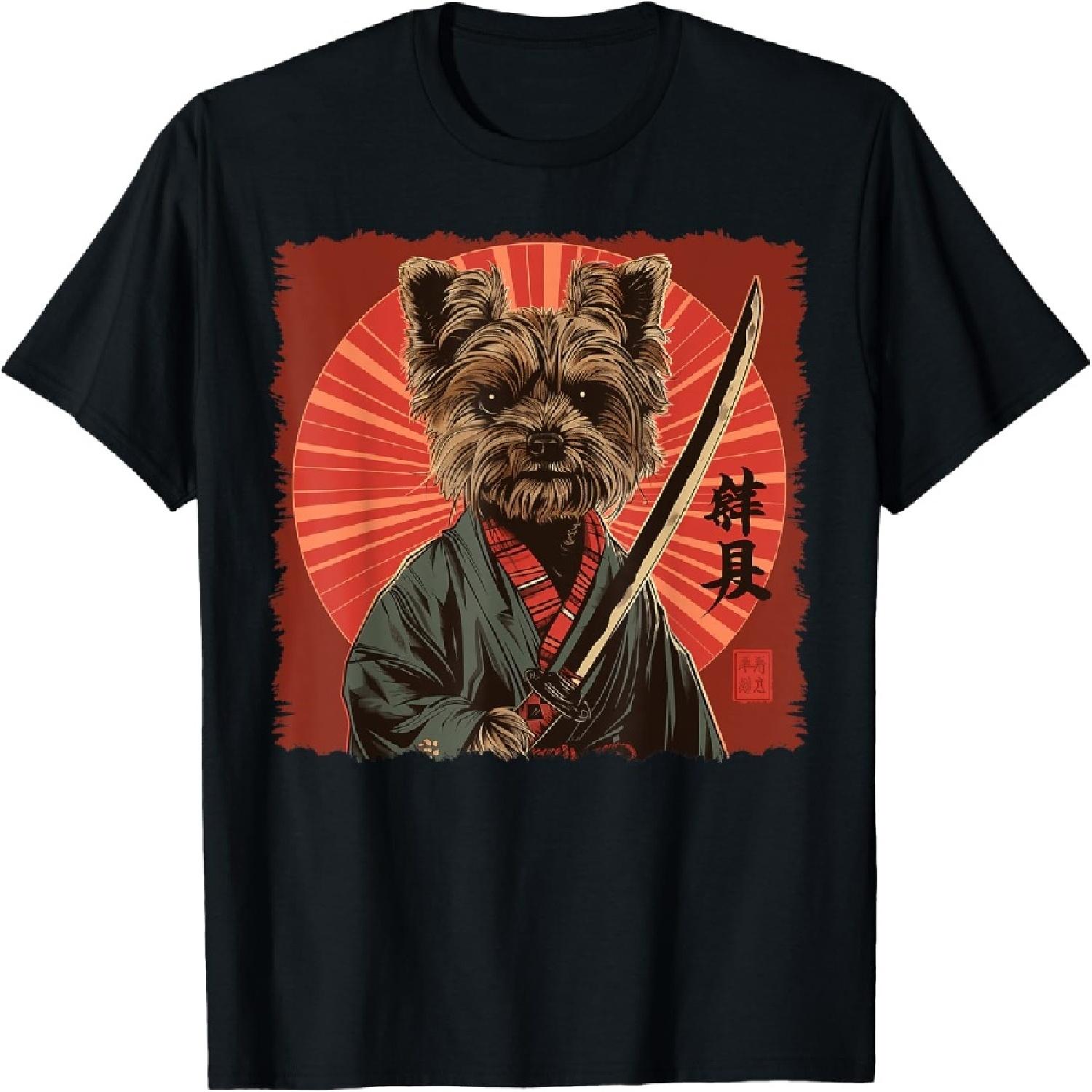

Yorkshire Terrier Yorkie Dog Japanese Art Samurai Ukiyo-e Men Women Kids T-Shirt XXXXXL різнокольоровий