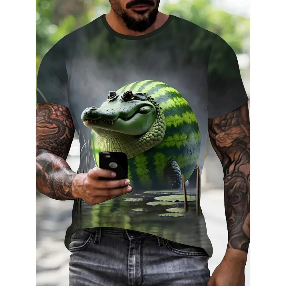 Men's T-Shirt Funny Fruit 3D Print Unisex Short Sleeve Cute Round Neck Pullover Tops Trend Streetwear Comfortable Men's Clothing