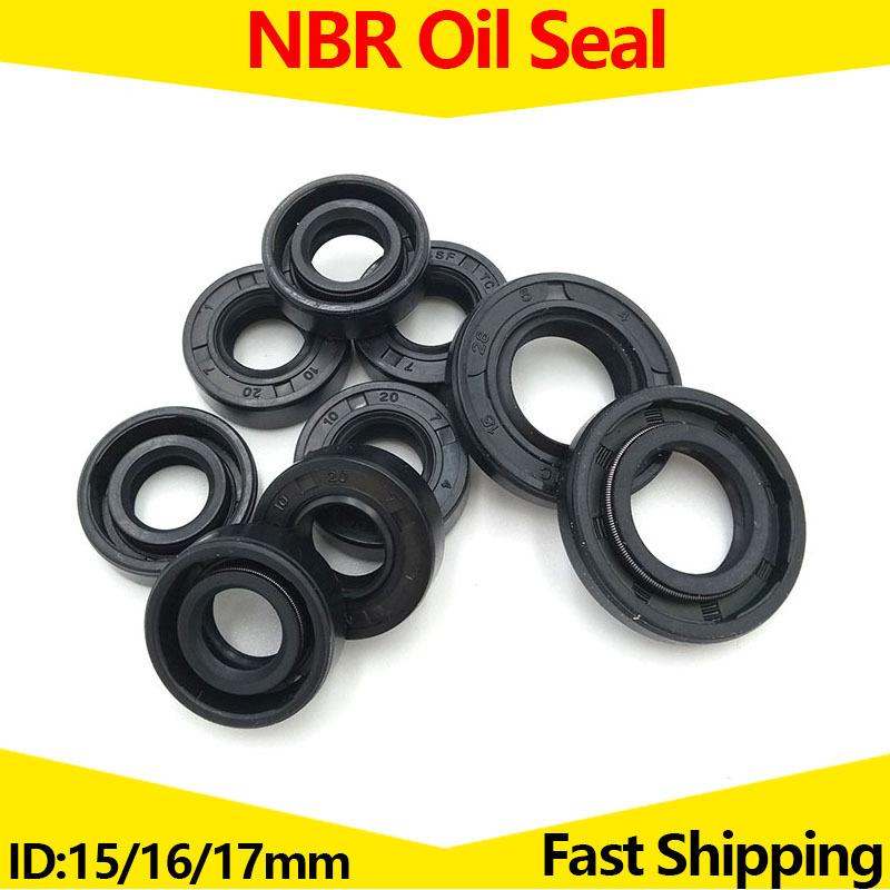 5Pcs.NBR Oil Seal ID 15mm 16mm 17mm ,Nitrile Butadiene Rubber Gasket Sealing Rings,for rotating shaft, hydraulic machine 5 pieces