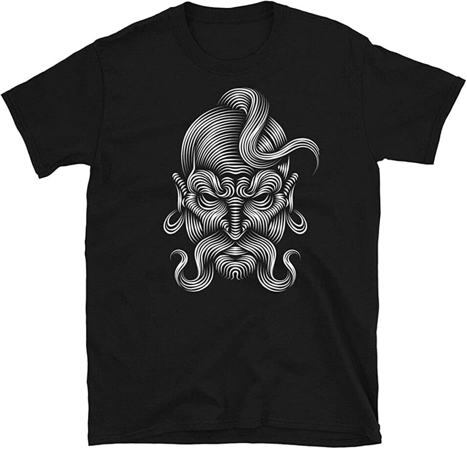 Optical Illusion Trippy Psychedelic Abstract Short Sleeve Unisex T Shirt Black 3XL чёрный