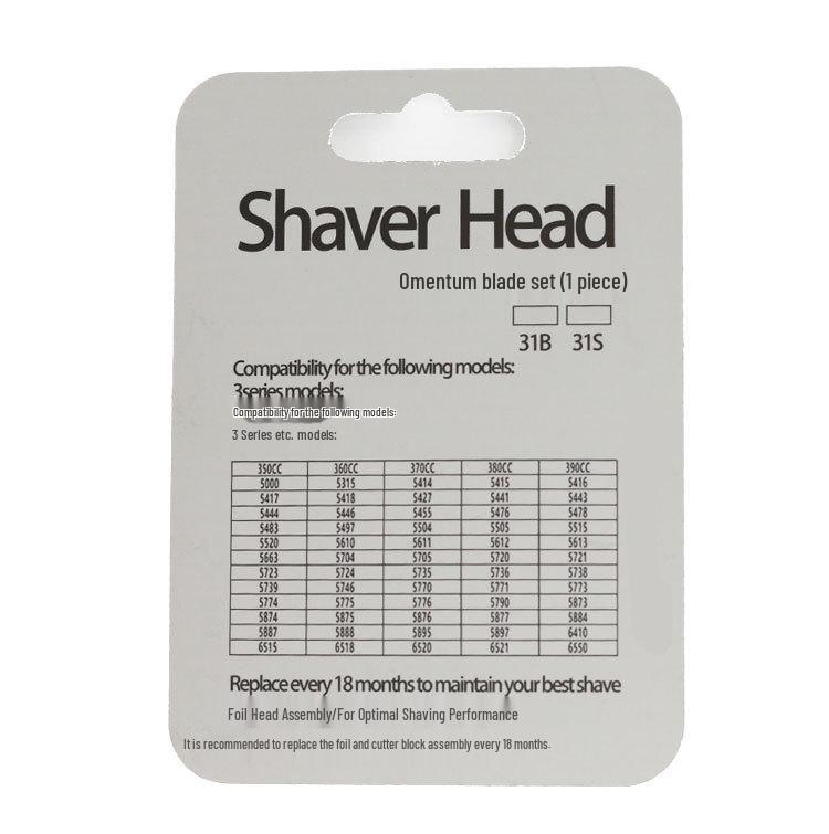 Compatible Foil and Cutter Cassette 31S for Braun Shaver Models 31B, 5610, 5612, 360, 380, 5775, 5770.