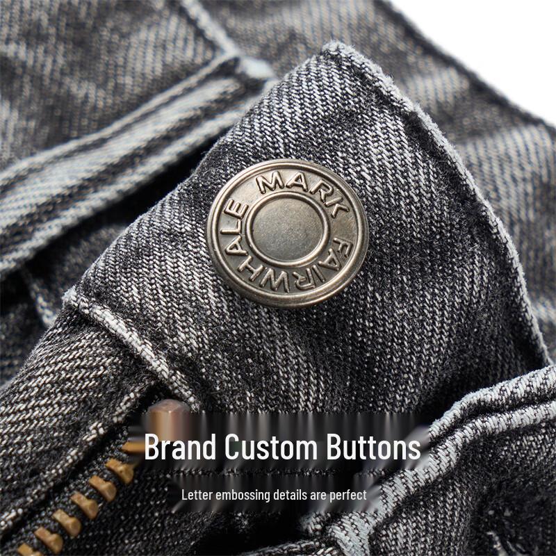 Mark Fairwhale Men's Trendy Print Loose Washed Denim Jeans