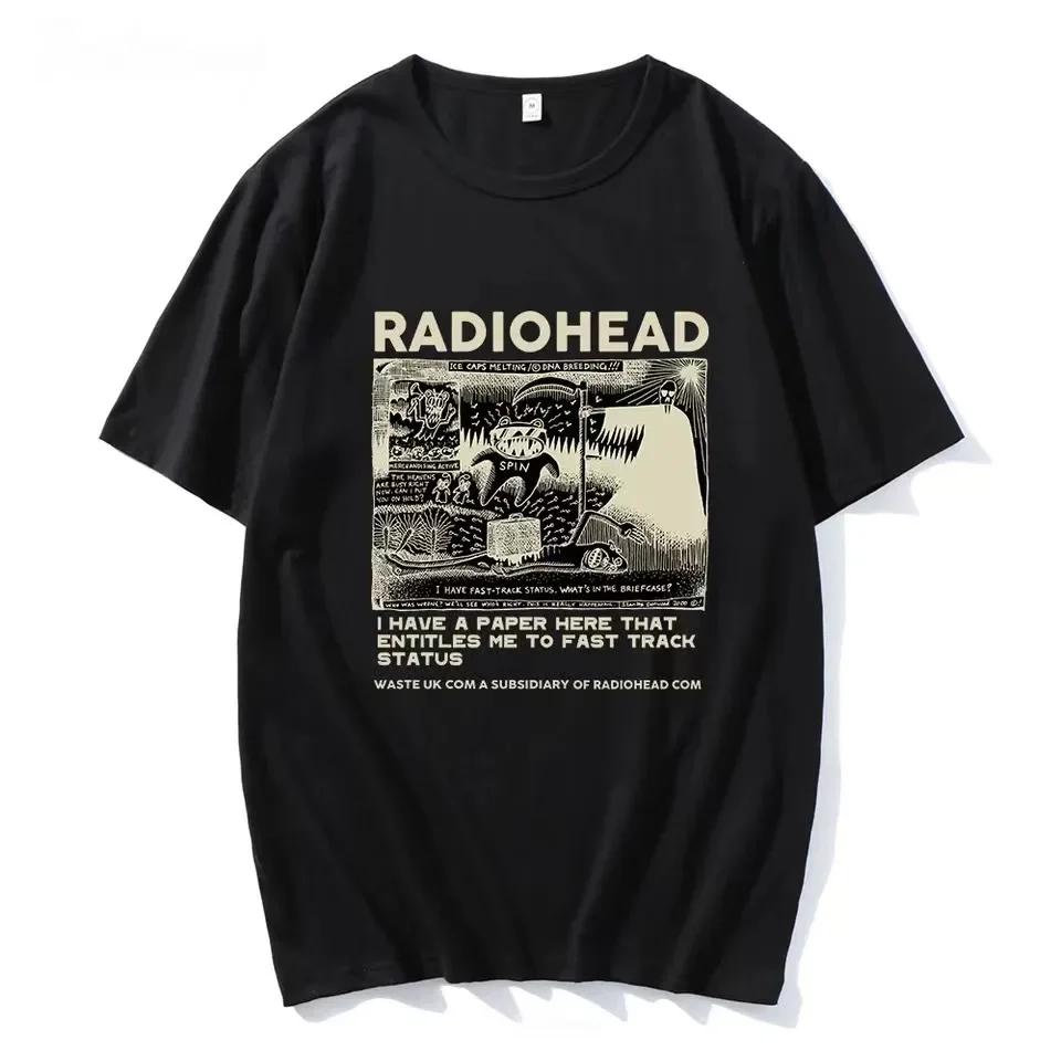 Radiohead T Shirt Men Vintage Classic Tees North America Tour Rock Boy Camisetas Hombre Hip Hop Unisex 100%Cotton Overd Tops#Color