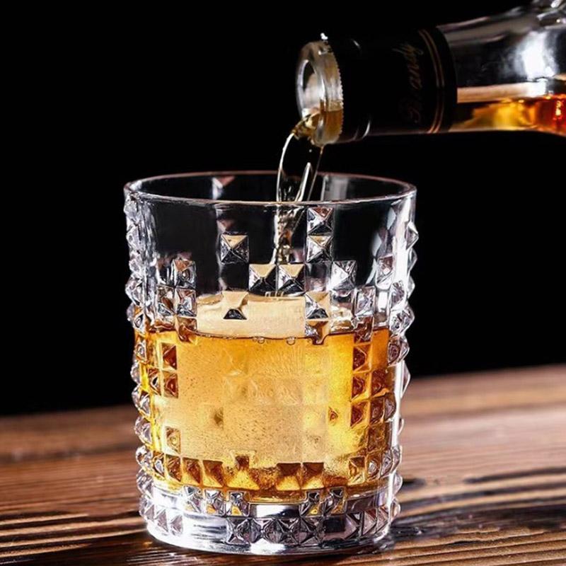 2pcs Wine Glass Set Diamond Painting Juice Cup Household Cocktail Whiskey Drinking Glasses Transparent Drinkware Wedding Gifts