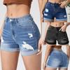 Frauen Sommer Denim Shorts Hohe Taille Ripped Loch Stretch Jeans Kurze Hosen Damen Casual Shorts