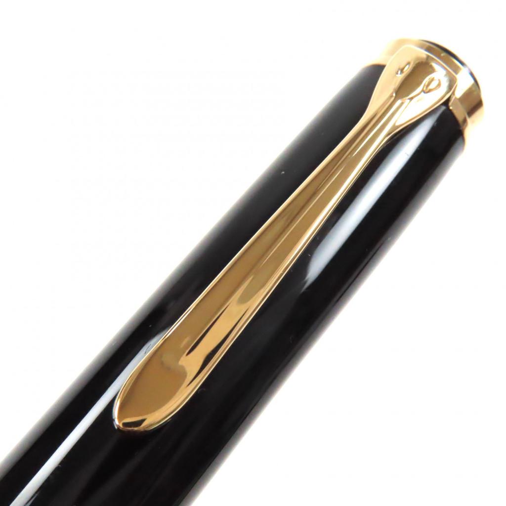 Pristine PERIKAN Fountain Pen Sovereign Engraved Logo Black Gold 18K M800 Used