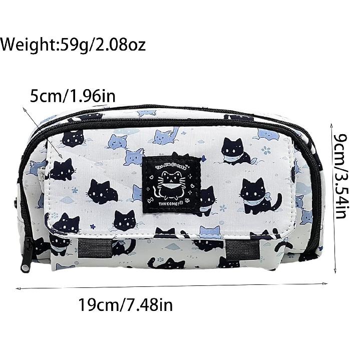 Animal Cat Big Pencil Case - Stationery Bag, Cosmetic Bag, Office Supplies Pen Bag, Aesthetic Pencil Pouch, Makeup Pouch for Women