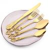 20Pcs/Set High Quality Stainless Steel Silverware Cutlery Set Knife Fork Dessert Spoon Dinnerware Rainbow Gold Flatware Set For Family