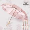 32-Rib Women’s Folding Umbrella: Dual-use for Sun & Rain, UV Protected, Colored Coating, Enlarged, Reinforced & Thickened.