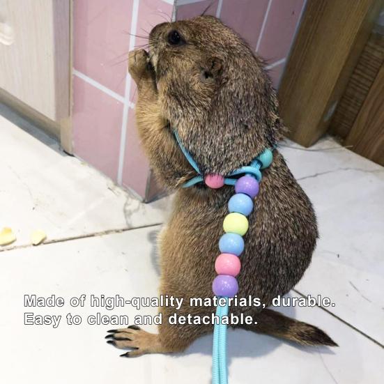 Yousheng Small Animal Leash Adjustable Night Luminous Portable Lizard Hamster Rabbit Nylon Traction Rope for Outdoor
