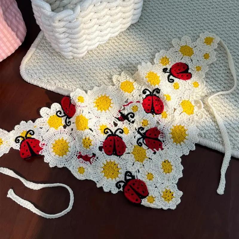Dolce Carina Fatto a Mano Uncinetto Triangolo Vuoto Fascia per Capelli Asciugamano Donna Modello Fascia per Capelli Foulard Accessori per Capelli Gonna Tenda per il Lato B