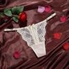 Women Thongs Lace Trim Elegant Sexy Adjustable Belt Panties Low Waist Butterfly Knot Ladies Transparent Mesh Lingeries