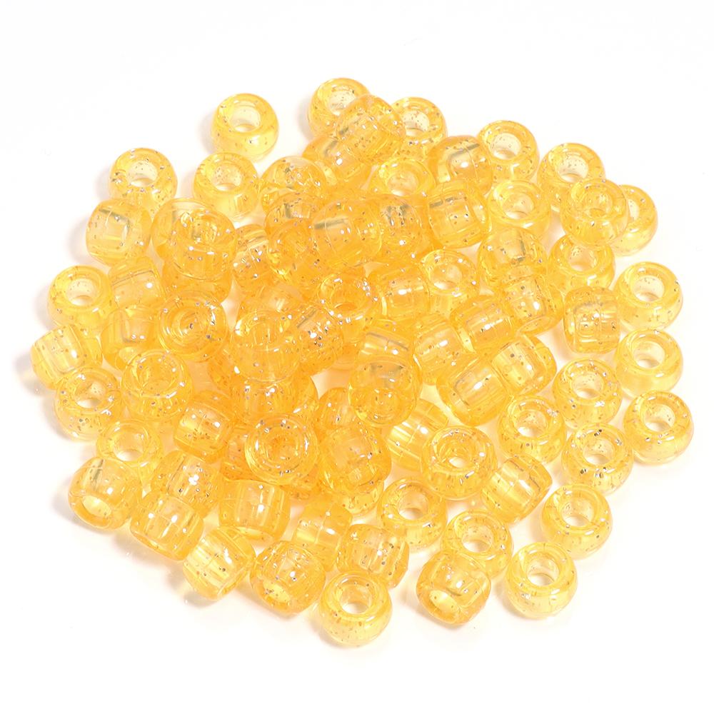 200pcs/lot Colored Acrylic Big Hole Beads For Jewelry Making Loose Spaced Round Bead DIY Bracelet Necklace Accessories Wholesale