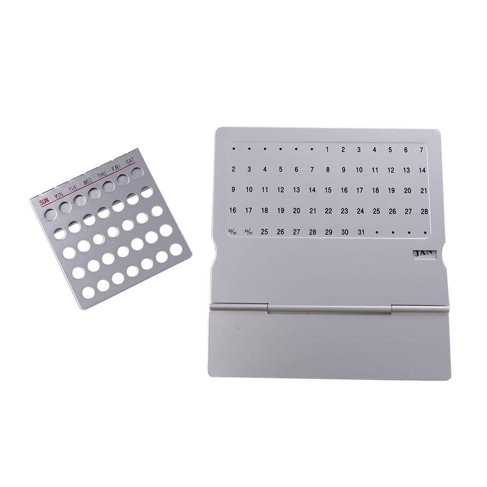 Zinc Zinc Alloy Desk Decor For Home English 100 Years Calendar Perpetual Calendar Metal Calendar Calendar