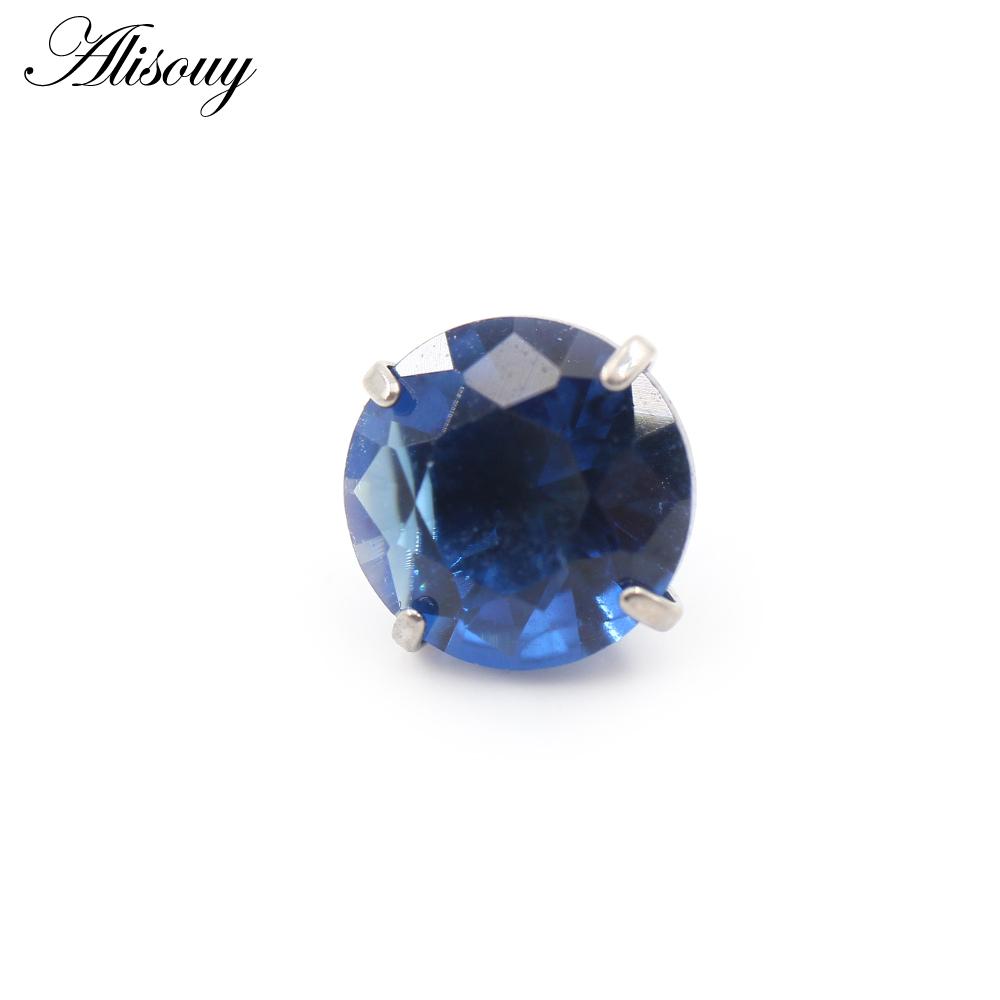 Alisouy 1PC G23 Titanium External Thread Cubic Zircon For Lip Labret Rings Ear Stud Earrings Piercing DIY Body Jewelry Accessory