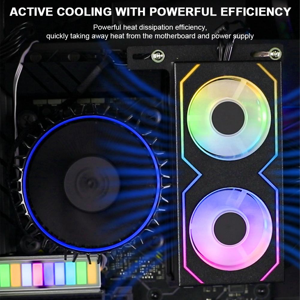 PC Memory Cooling Radiator 4Pin PWM/5V 3Pin ARGB 600 -3600RPM RAM Memory Module RAM Memory Cooling Fan for DDR4 DDR5 RAM Cooler