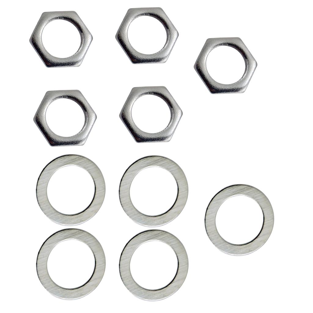 9.36mm Electric Guitar Jack Nuts with Lock Washer Iron Material Set for Guitar Cranksets and Socket Output