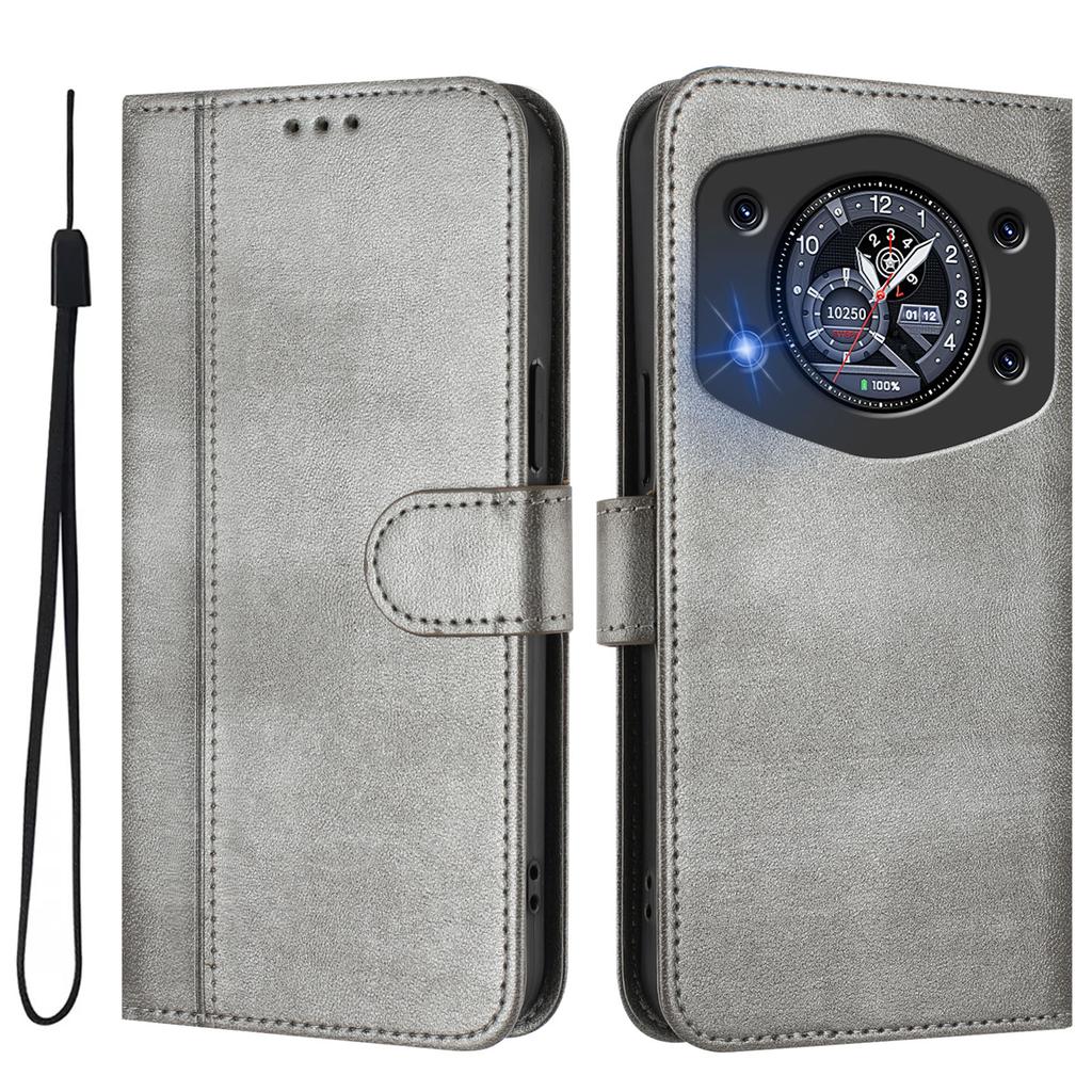 Luxuriöse Einfache Linien Lederhülle Für Cubot P80/Cubot P50/Cubot A10/Cubot Max 5/Cubot A30 Kartenfächer Magnetische Anziehung Aufsteller Stoßfestes Flip-Cover