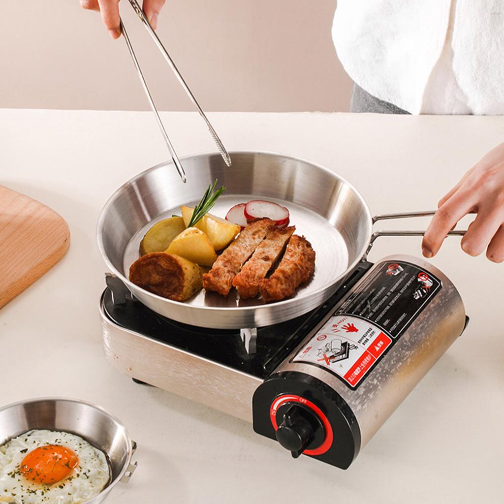 304 składane patelnie ze stali nierdzewnej przenośne patelnie nieprzywierające ze zdejmowanym uchwytem praktyczne naczynia kuchenne