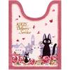 Senko Kiki's Delivery Service Toilet Supplies: Jiji and the Date Long Toilet Mat, Approx. 80 X 60 Cm, Pink, Character Jiji, Cat, Ghibli Design, 37179