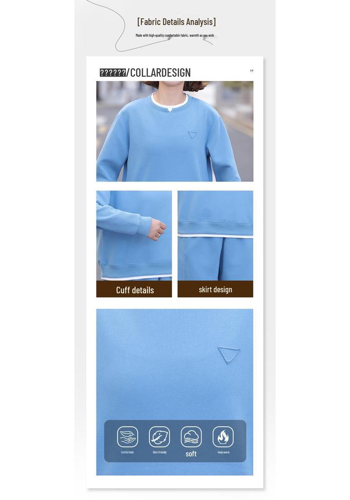 Mom's Stylish Spring Sports Set: Youthful Faux Two-Piece Hoodie & Wide-Leg Pants for Middle-Aged & Elderly Women, Loose Fit.