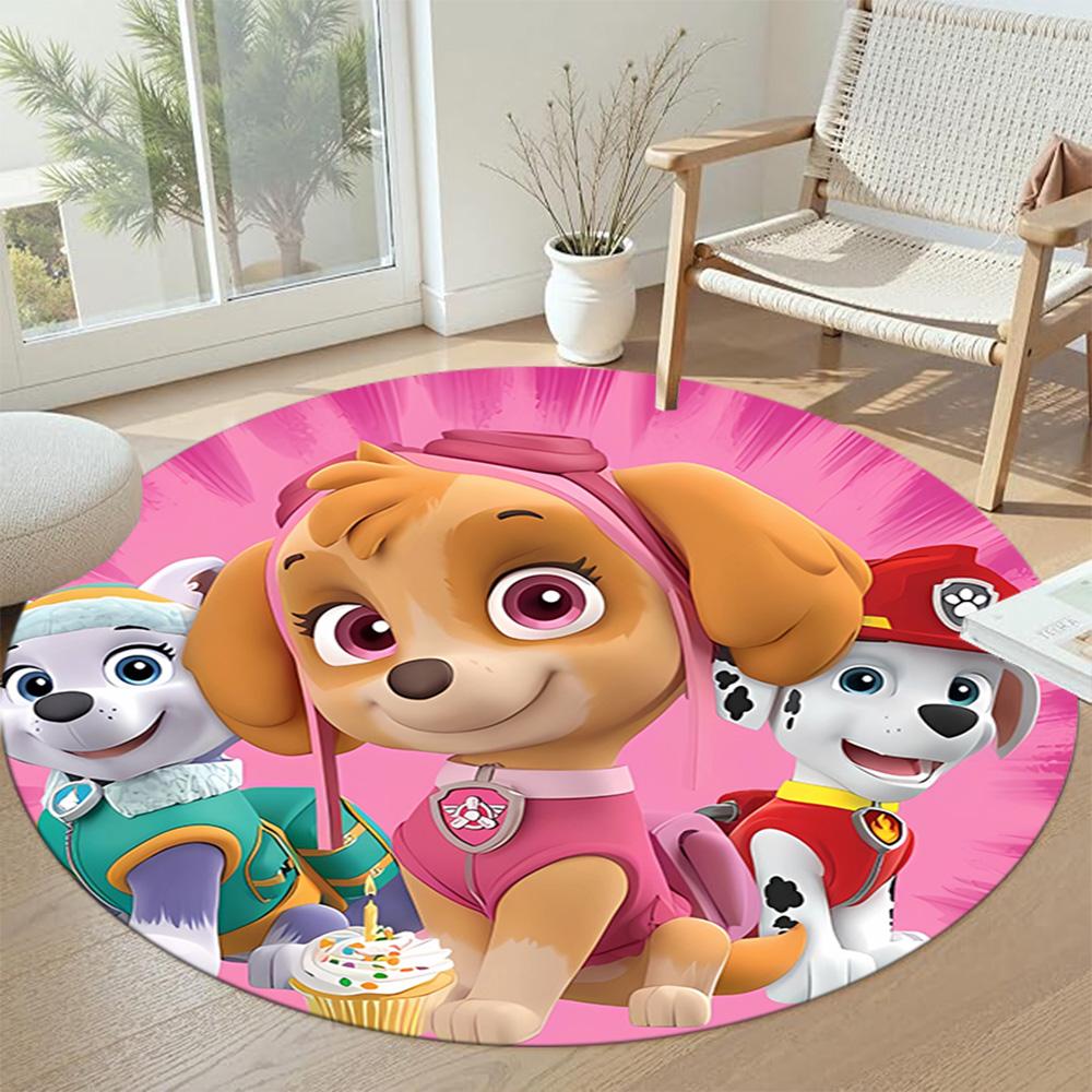 Paw Patrol Round Floor Mat Suitable for Living Rooms Game Room Study Room Bedrooms Antislip Round Carpet Decorate Offices Spiritual Gift