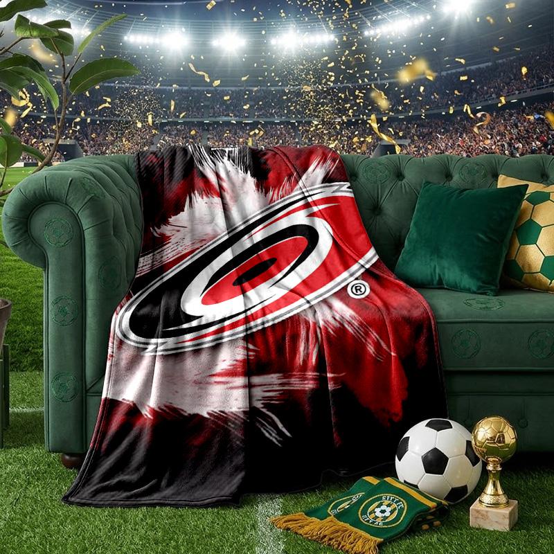 Carolina Hockey Logo Throws Blanket Flannel Blankets Plush for Couch Bed Gifts for Men Women Travel picnic blanket Christmas fan gifts