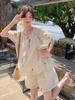 Women's Summer Lace-Up Top & Shorts Set - French Fresh Style