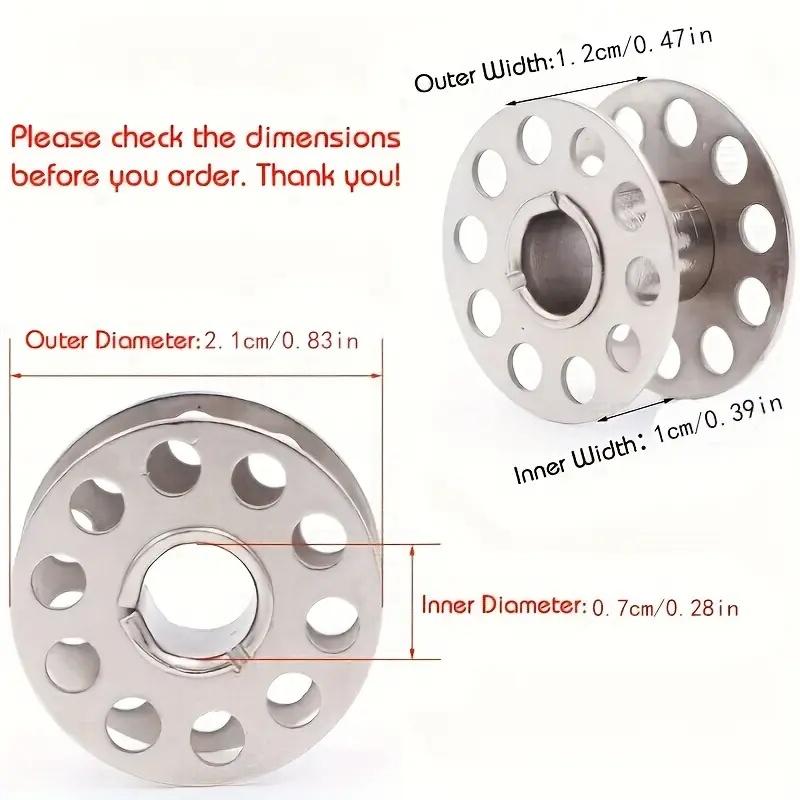 10/20/30pcs Stainless Steel Sewing Bobbins, 2cm Dia. Metal Spools, Smooth Winding & Reusable for DIY & Professional Sewing