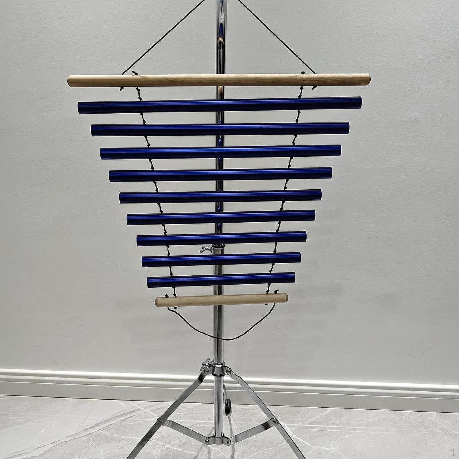 

9 Single Low-Bur Wind Chimes with Mallets, Musical Percussion Instrument, Notes for Teachers on синій