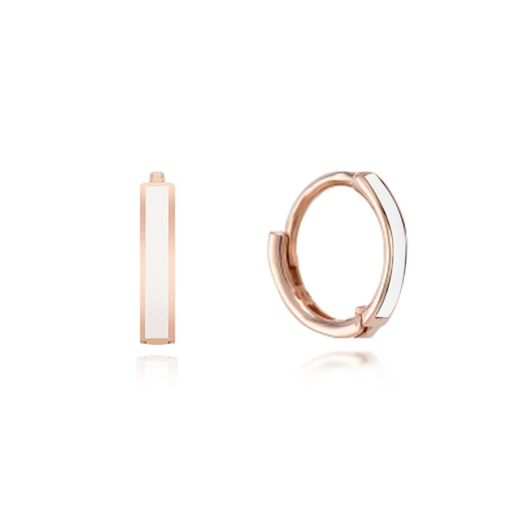 

LLOYD 8mm White Epoxy One-Touch 14k Earrings LOFL4066G Yellow Gold (YG)