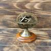 Engraved Brass Armillary Globe – Vintage Decorative 12.7 cm Sphere