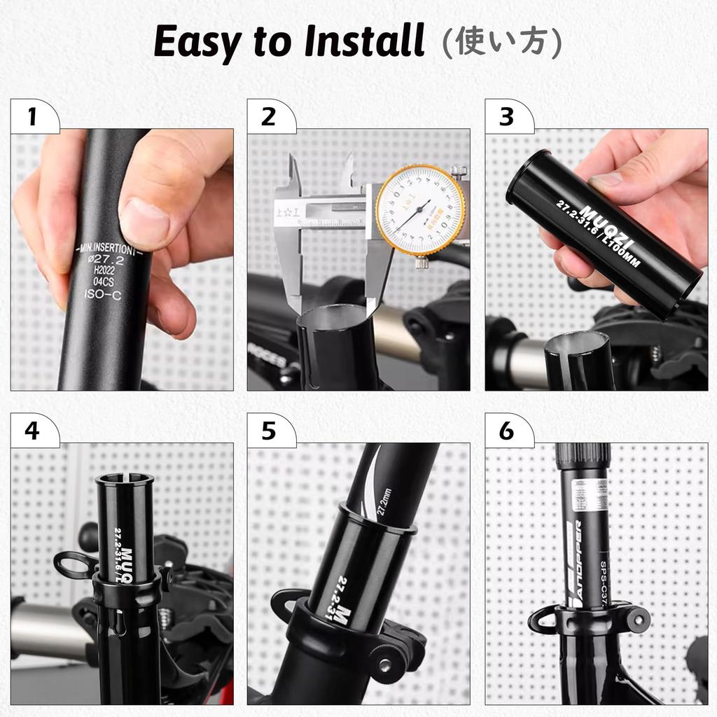 TRIWONDER Seatpost Shim Adapter Universal Bicycle Seatpost Sleeve Seatpost Shim