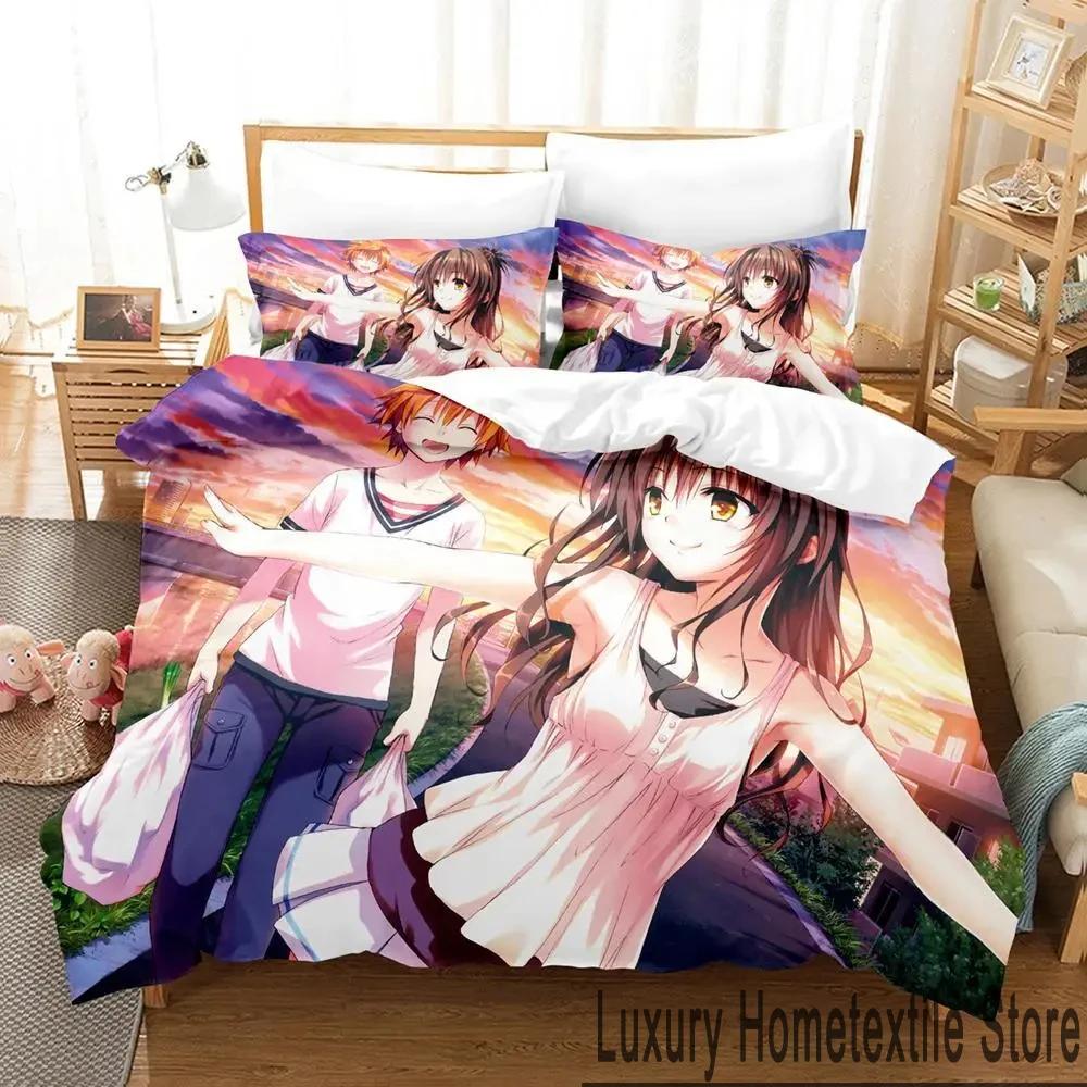 3D Print To Love Ru Darkness Bedding Set Boys Girls Twin Queen King Size Duvet Cover Pillowcase Bed Boys Adult