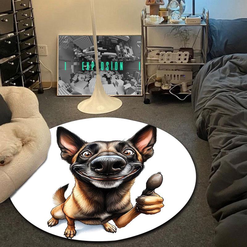 Luxury Round Gothic Multicolor Floor Rug, Non-Slip Floor Mat for Kids Room
