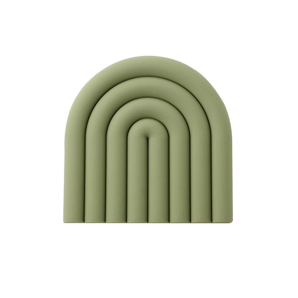 

U-образный теплоизоляционный коврик, высокотемпературные бытовые подставки под миски и тарелки, силиконовый анти-гладильный коврик, коврик для стола, подставка под приборы зелёный