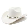 Western suede upturned edge Western cowboy hat Men's and women's outdoor travel hat Rolled brim Ethnic style top hat Felt hat