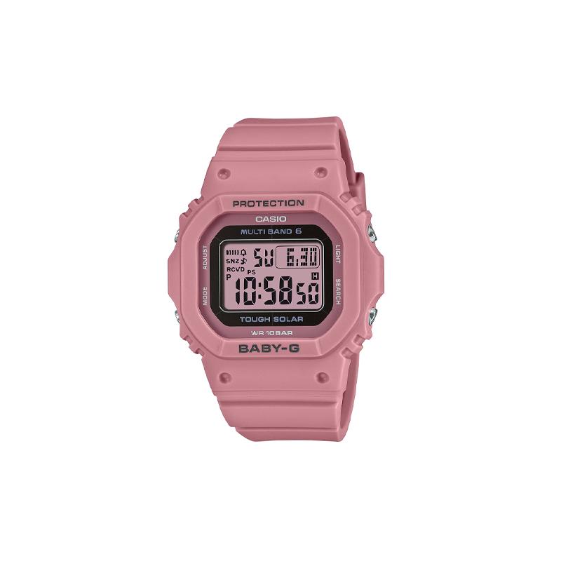 CASIO 100 meters waterproof Quartz resin strap 42.1*37.9*11.3mm women's watch pink BGD-5650-4JF