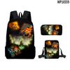 3Pcs Set Book Bags Kids Bags 3D New Gas Lamp Area The Gaslight District Backpack Student Backpack Crossbody Bag Pen Bag