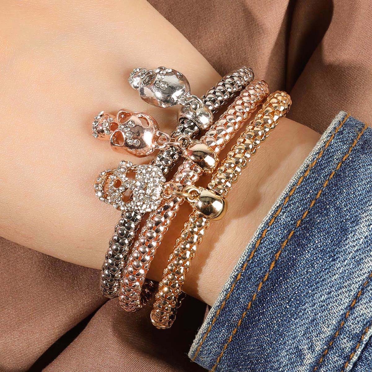 

3 шт. Женский модный браслет трендового дизайна с циркониевыми аксессуарами, подходит для свиданий, вечеринок, фестивалей, подарков