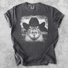 Capybara Cowboy T-Shirt, Funny Ranch Portrait Graphic Tee, Western Windmill Scene, Rodeo Farm Humor Country Gift Shirt